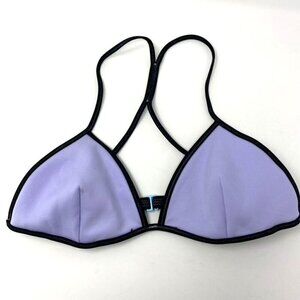 Victoria's Secret Swim Teeny Triangle Top Lavender Cups Black Straps Size Med B5
